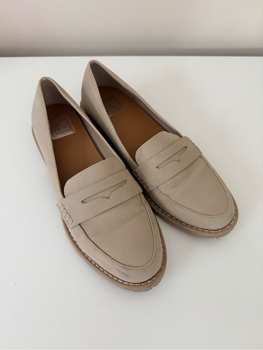 DV by Dolce Vita Beige Leather Penny Loafers